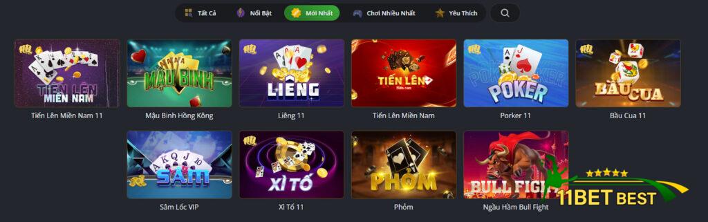 Những game bài hấp dẫn nhất tại 11bet không thể bỏ qua